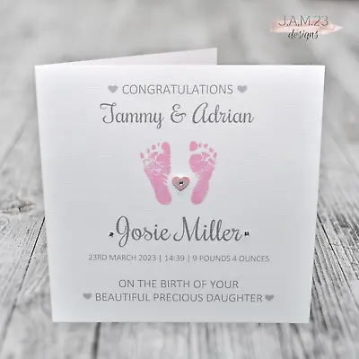 Personalised New Baby Girl Or Boy Birth Card • £3.80