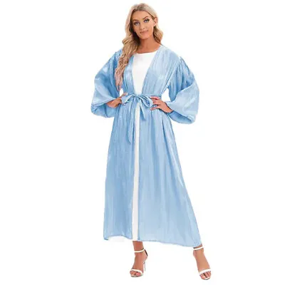 Women Muslim Open Kaftan Robe Cardigan Long Dress Abaya Ramadan Jilbab Kimono • £19.99