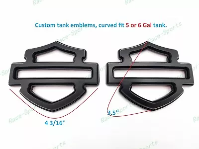 2Pcs Set Matte Black Double Layer Harley CVO Custom Tank Emblems Badges • $100.83