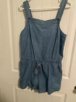 Old Navy Shorts Overalls Shortalls Romper Jumper Size Medium Blue Jean • $11.99