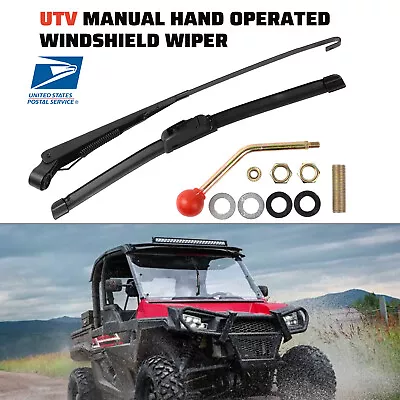 UTV Manual Hand Operated Windshield Wiper Rubber Blade For Can Am Polaris Ranger • $11.09