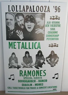 $21.99 • Buy Vintage Lollapalooza 1996 Concert Poster  Ramones