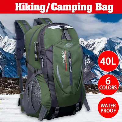 40L Rucksack CAMPING Camp HIKING MOUNTAIN TRAVEL BACKPACK Equipment Bag Luggage • $23.69