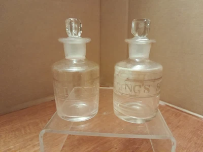 £4.99 • Buy 2 Miniture Chemist Bottles With Original Glass Stoppers