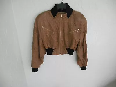 VINTAGE MICHAEL HOBAN NORTH BEACH CROPPED LEATHER JACKET Sz M • $64.95