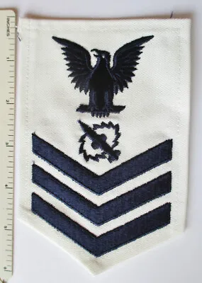 Original US NAVY MISSILE TECHNICIAN PETTY OFFICER 1st Class RATE PATCH White • $13.45