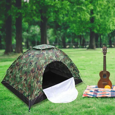 Pop Up Hiking Tent 1-2 Man Person Family Camping Outdoor Festival Shelter • £14.79