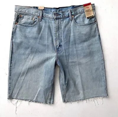 Levis Levi's 469 Loose Shorts Morning Fog Cut Off Light Wash Denim Short 40 • $13.99