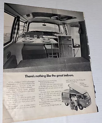 1972 VW Volkswagen Campmobile Van Print Ad Vintage Man Cave Garage Decor 1970s • $14.99