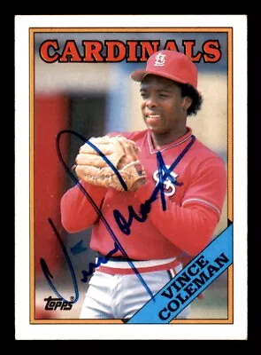 1988 Topps Baseball #260 Vince Coleman Signed Auto Autograph (no COA) • $10