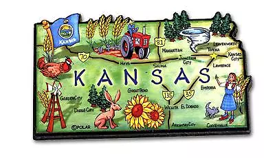 Kansas The Sunflower State Artwood Jumbo Fridge Magnet • $8.49