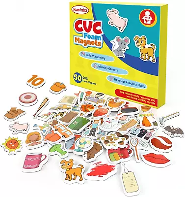 CVC Word Games50 Magnetic Foam ObjectsFridge Magnets For KidsSpeech Therapy T • $21.99