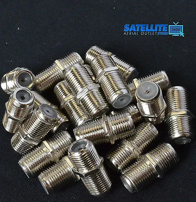100 X Barrel Connector Coupler Join Extend F Plug Coax Aerial Satellite Cable • £9.49