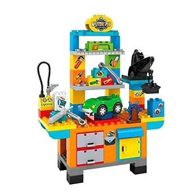 £14.92 • Buy Large Building Block Workbench - Car Repair Garage With Accessories Playset 5340