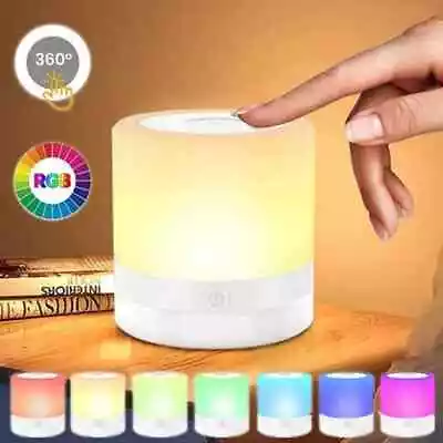 Touch Sensor Night Light USB Rechargeable LED Bedside Desk Table Lamp Dimmable • £8.32