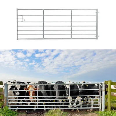 7 Cross Bar Galvanised Steel Field Farm Security Gate Dog Lamb 3/4/6/8/9/10/12ft • £239.95