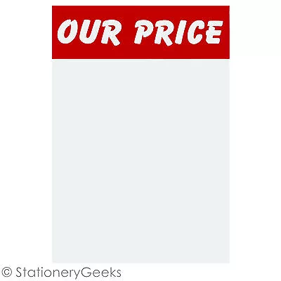 £1.99 • Buy 24 OUR PRICE Sale Card 6x4 Price Tickets Label Discount Shop Pricing Sign Tag UK