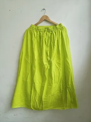 Indian Cotton Lemon Solid Plain Long Skirt Womens Clothing Party Wear Skirts AU • $33.34