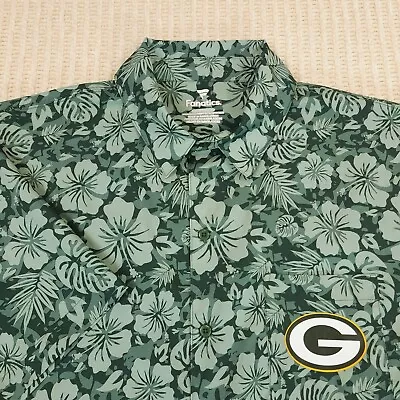 Fanatics Green Bay Packers Shirt Mens Size 2XL Short Sleeve Button Tropical NFL • $29.99