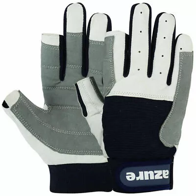 Azure Strong Amara Navy Blue Sailing GloveBoatingDinghy Best Enforced Palm L/F • £11.99