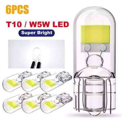 6PCS W5W T10 LED Canbus COB Drive-Free Wedge 5500K 168 194 Car Dome Reading Bulb • $8.54