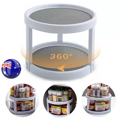 $17.87 • Buy Can Tamer Kitchen Fridge Spinning Storage Organizer Shelf Rack Pantry 2 Tier AU