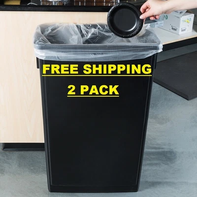 $77.70 • Buy (2/Pack) 23 Gallon Heavy-Duty Black Slim Restaurant Kitchen Garbage Trash Can