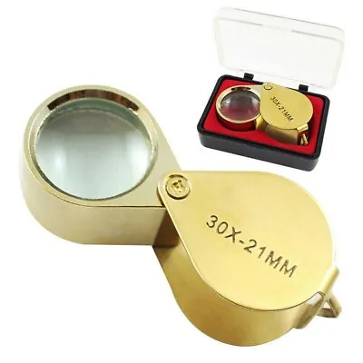 30X 21mm Jewelers Loupe Magnifier Jewelry Coin Loop Magnifying Glass Eye Pocket • $3.59