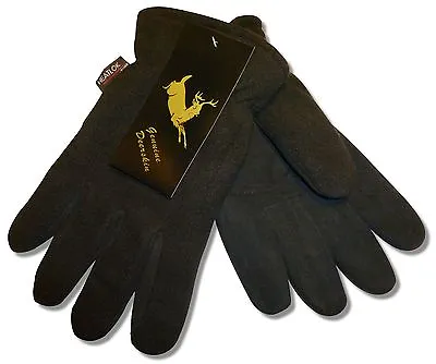 HEATLOK Deerskin Leather Palm Winter Gloves Polar Fleece Lining Size XXS To XXL • $14.49