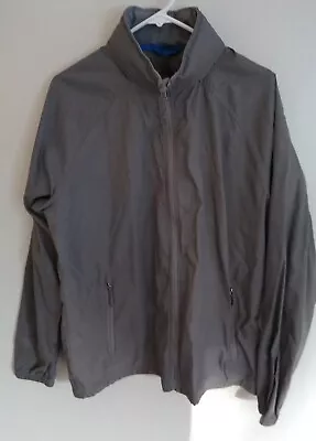 LL Bean Nylon Lightweight Jacket Mens Size Medium Full Zip Embroidered Logo Gray • $16.99