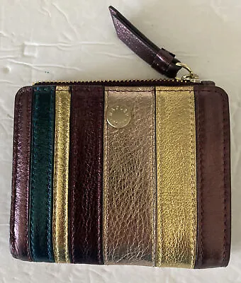 Radley London Leather Wallet Clifton Hall Zip Around Multi Color Metallic Look • £41.50