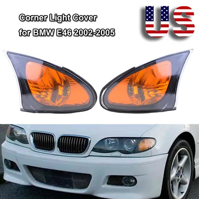 Pair Yellow Corner Lights Urn Signal Lamp For 2002-2005 BMW E46 3 Series Sedan • $30.99