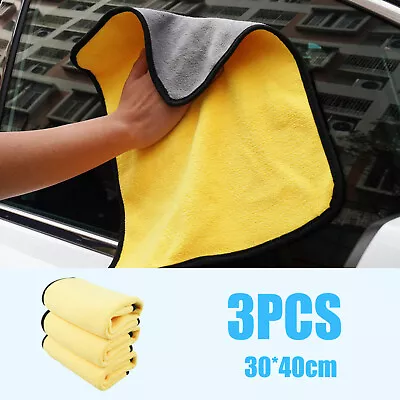 3PCS Car Wash Towel Microfiber Plush Cleaning Drying Cloth Car Care Cloth 30x40 • $4.99