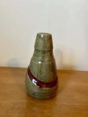 Vintage Studio Art Pottery Bud Vase Earth Tones Mauve Glaze 1997 Signed 5” • $15