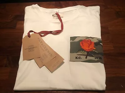 Kent & Curwen T-shirt With Camo Rose Patch David Beckham Vintage 1926 England • £39.99