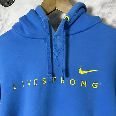 Nike Livestrong Hoodie Adult XL Blue Pullover Activewear Sweatshirt Armstrong • $24.99