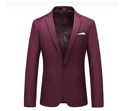 MOGU Mens 2 Piece Suit Slim Fit Tuxedo Blazer Sz 32 And Pants Sz 30 • $78.99