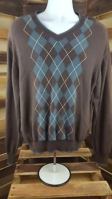 Mark Ecko Men's 100% Cotton Long Sleeve V-Neck Sweater Size XL Dark Slate NWT • $12