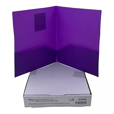 25 Folders C-Line 2-Pocket Purple Polypropylene Folders Letter Size • $24.99