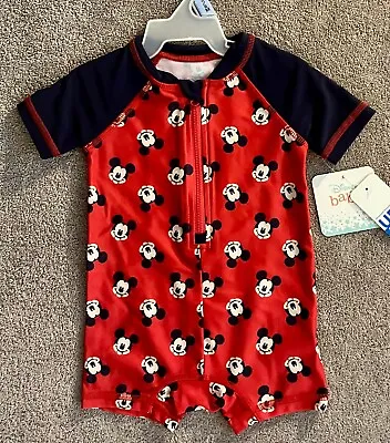Disney Baby - Mickey Mouse - Rashguard Jumper - 3/6 Months - Swimming Beach • $12.95