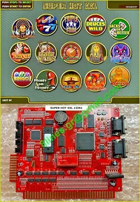 English Multigame Super Hot 15in1 +jackpot - Cherry Master 8liner Vga Pcb Pog • $429.99