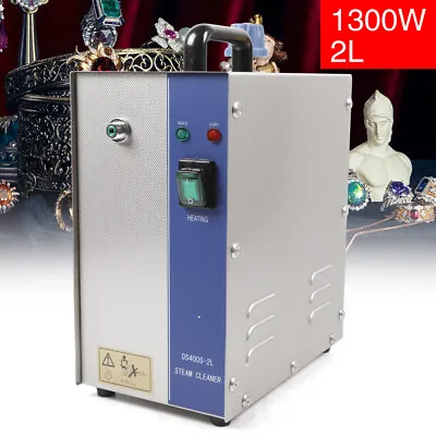 1300W Jewelry Steamer Cleaner Gold Silver Gem Electric Steam Cleaning Washer 2L  • $196.01