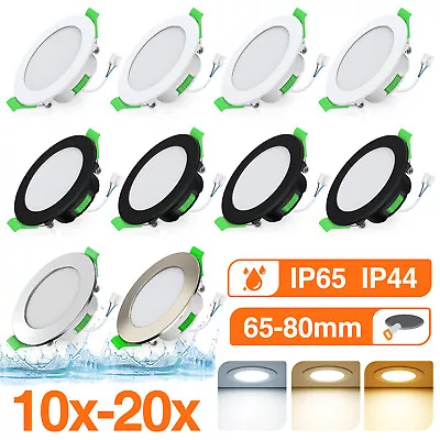 10X Recessed LED Ceiling Light 65-80mm Downlight IP65/IP44 Dimmable Spotlight • £5.99