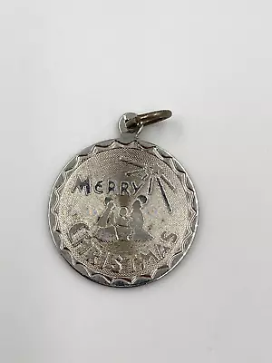 Christian Religious Merry Christmas Sterling Silver Pendant Charm Baby Jesus 925 • $16.99