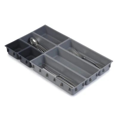 $37 • Buy 7pc Joseph Joseph Blox Drawer Customisable Organiser Utensil Storage Set Grey