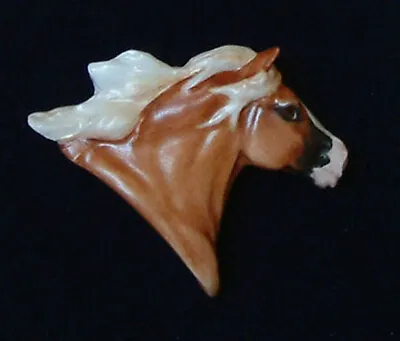 Fine Bone China Horse Brooch - Welsh Cob - Flaxen Chestnut With Blaze • £29.95