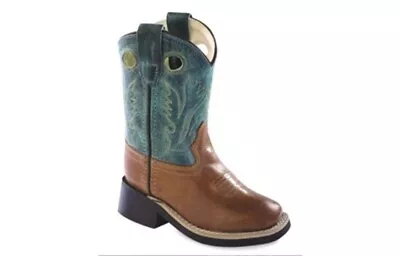 Old West Blue/Green Toddler Boys Square Toe Cowboy Western Boots Size 12 • $20