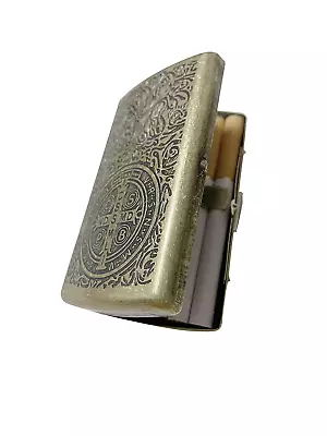 Cigarette Case Box Metal Retro King Size Double Sided Open Pocket Vintage Golden • $13.68