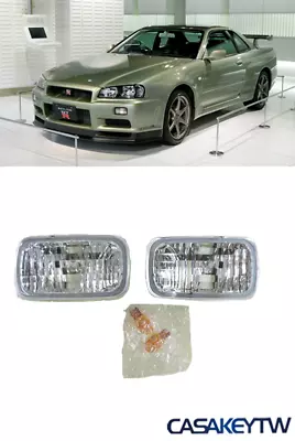 JDM GTR GT-R Crystal Bumper Turn Signal Lights For~98~01~Nissan~Skyline~R34 • $63