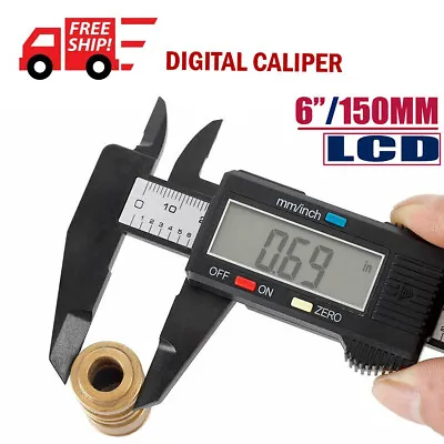 6  Micrometer Digital Measuring Tool Caliper Vernier Gauge Metric 150mm 6-inch • $8.22